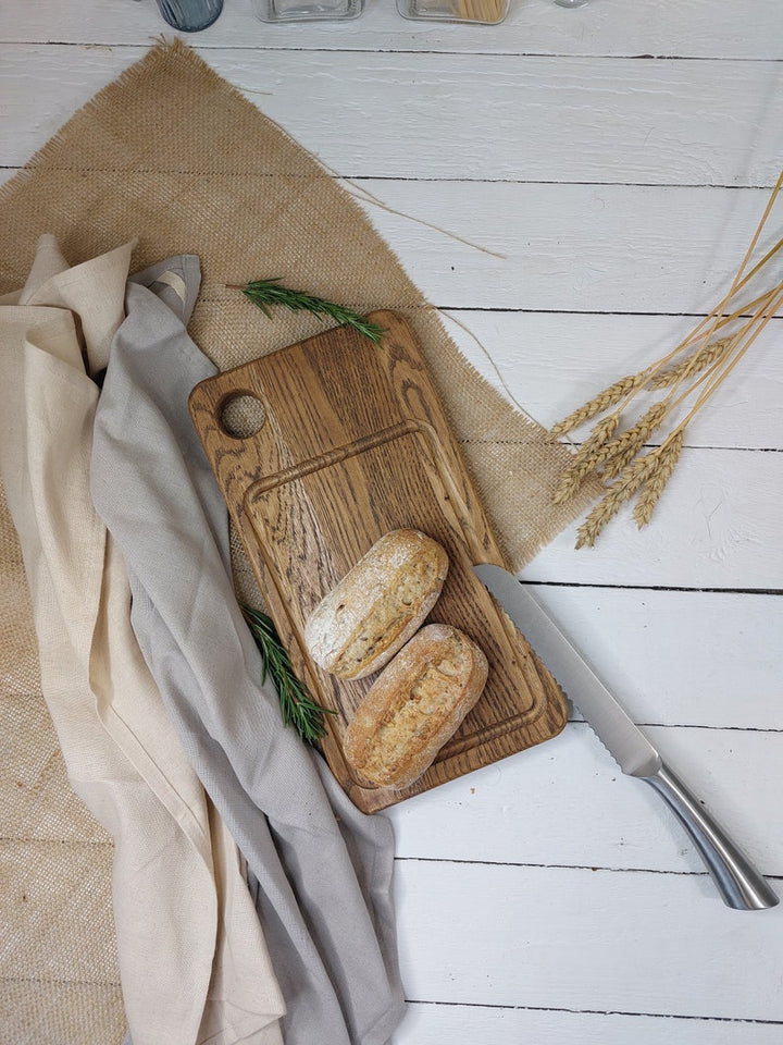 Classic Oak Bread Board, Serving Platter, Elegant Chopping Board, Housewarming Gift For Mom, Handmade Kitchenware, Custom Plate, Cheeseboard