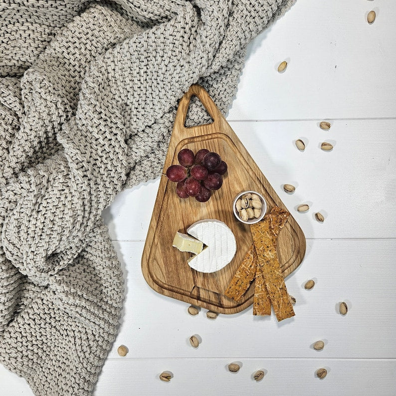 Unique triangle wooden serving platter