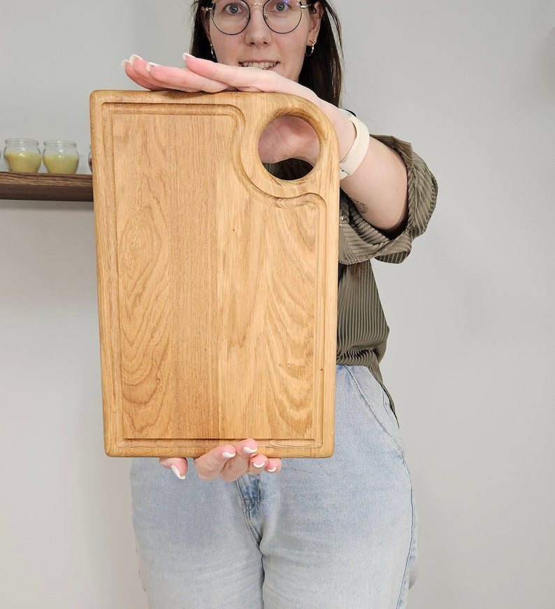 Classic Oak Bread Board, Serving Platter, Elegant Chopping Board, Housewarming Gift For Mom, Handmade Kitchenware, Custom Plate, Cheeseboard