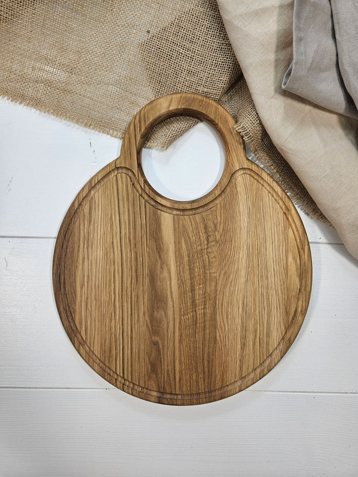 Round Cutting Board with handle, Charcuterie Board For Serving, Bread Cutting Board, Cheese Board, Gift For Mum, Decoration For Easter Table, Gift For Her